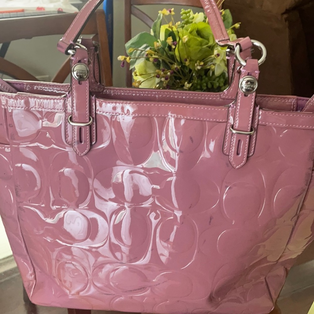 Coach patent logo bag